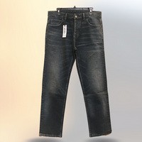Stretchy Black Washed Denim Pants for Men